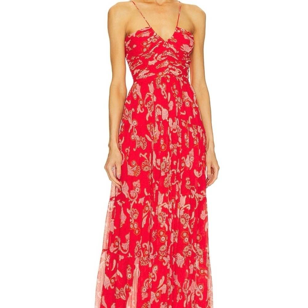 A.L.C Red Floral Maxi Dress